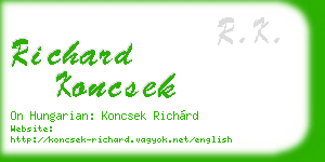 richard koncsek business card